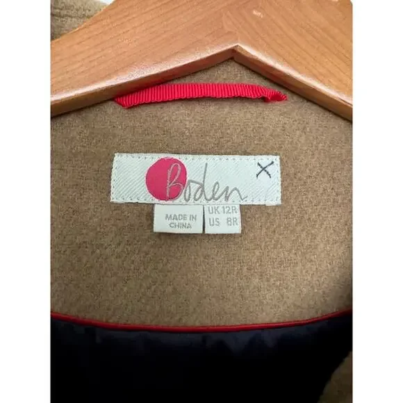 Boden Women's PYM Wool Pea Coat in Camel - Size 8R - Picture 7 of 13